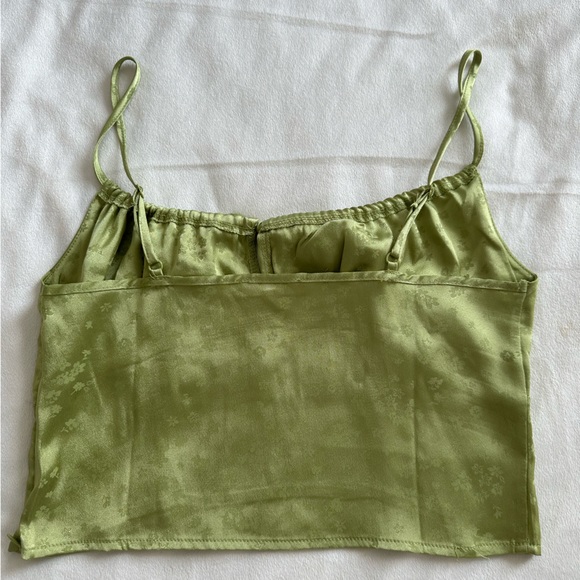 PacSun Green Satin Bustier Tie Top - Picture 6 of 7